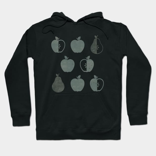 Distressed Apples and Pears in Weathered Grey Hoodie by latheandquill